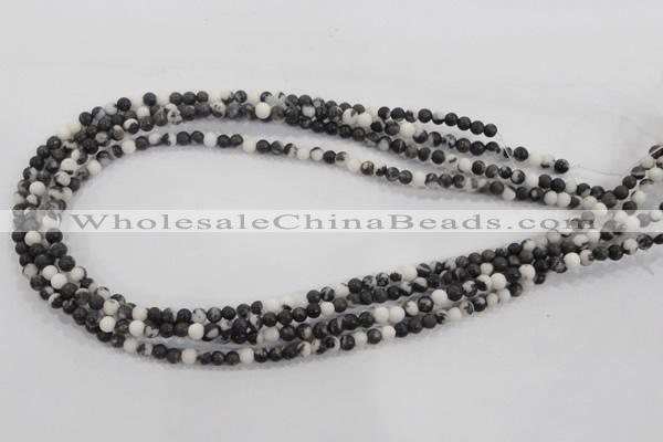 CZJ201 15.5 inches 4mm round black & white zebra jasper beads