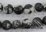 CZJ206 15.5 inches 14mm round black & white zebra jasper beads