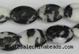 CZJ220 15.5 inches 13*18mm oval black & white zebra jasper beads