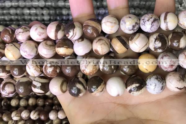 CZJ294 15.5 inches 12mm round brown zebra jasper beads wholesale