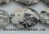 CZJ54 16 inches 22*30mm oval zebra jasper gemstone beads wholesale