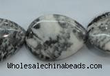 CZJ55 16 inches 22*30mm teardrop zebra jasper gemstone beads wholesale