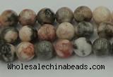 CZJ550 15.5 inches 4mm round pink zebra jasper beads wholesale