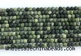 CZJ570 15.5 inches 4mm round green zebra jasper gemstone beads