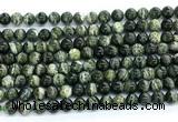 CZJ571 15.5 inches 6mm round green zebra jasper gemstone beads