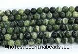 CZJ572 15.5 inches 8mm round green zebra jasper gemstone beads