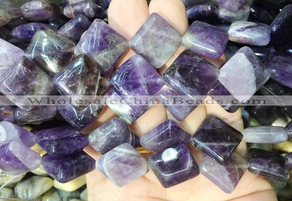 DOBS03 15 inches 15mm diamond amethyst gemstone beads wholesale