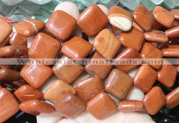 DOBS06 15 inches 15mm diamond red jasper gemstone beads wholesale