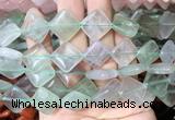 DOBS11 15 inches 15mm diamond fluorite gemstone beads wholesale