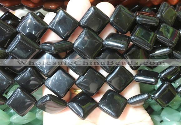 DOBS12 15 inches 15mm diamond black obsidian gemstone beads wholesale