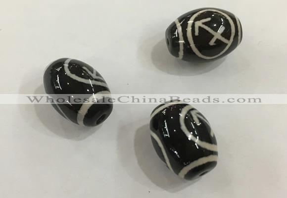 DZI412 10*14mm drum tibetan agate dzi beads wholesale