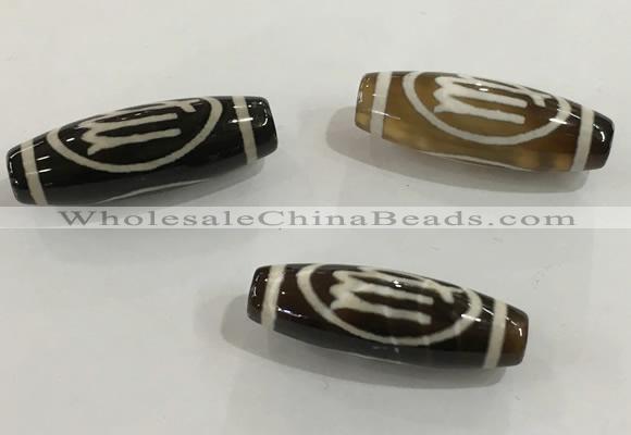 DZI456 10*30mm drum tibetan agate dzi beads wholesale