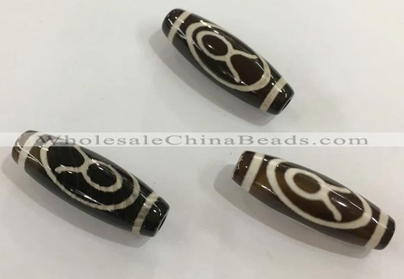 DZI459 10*30mm drum tibetan agate dzi beads wholesale