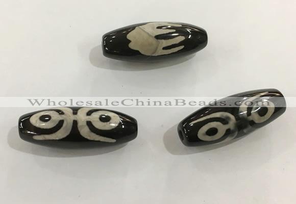 DZI493 10*30mm drum tibetan agate dzi beads wholesale