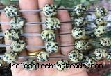 FGBS130 15 inches 12mm carved skull dalmatian jasper beads wholesale