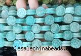 FGBS148 15 inches 14mm carved rose flower amazonite beads