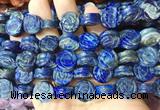 FGBS157 15 inches 14mm carved rose flower lapis lazuli beads