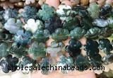 FGBS203 15 inches 20mm carved 5 petal flower moss agate beads wholesale