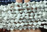 FGBS230 15 inches 10mm faceted four leaf clover white howlite beads wholesale