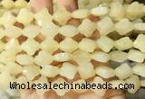 FGBS242 15 inches 13mm faceted 4 leaf clover yellow aventurine beads wholesale