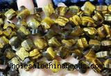 FGBS250 15 inches 13mm faceted 4 leaf clover yellow tiger eye beads wholesale