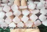 FGBS265 15 inches 18mm four leaf clover rose quartz beads wholesale