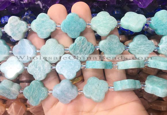 FGBS267 15 inches 18mm four leaf clover amazonite beads wholesale