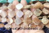 FGBS269 15 inches 18mm four leaf clover moonstone beads wholesale