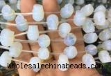 FGBS98 15 inches 12mm carved skull opalite beads wholesale