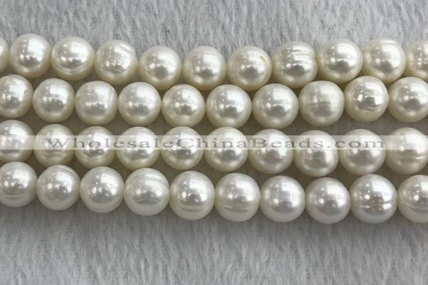 FWP129 15 inches 10mm - 11mm potato white freshwater pearl strands