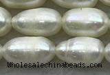 FWP187 15 inches 6mm - 7mm rice white freshwater pearl strands