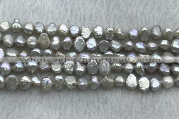 FWP236 14.5 inches 4mm - 5mm baroque grey freshwater pearl strands