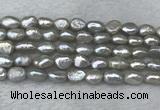 FWP281 15 inches 7mm - 8mm baroque grey freshwater pearl strands