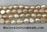 FWP305 15 inches 11mm - 12mm baroque pink freshwater pearl strands