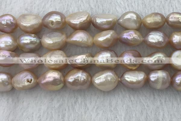 FWP306 15 inches 11mm - 12mm baroque purple freshwater pearl strands