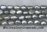 FWP307 15 inches 11mm - 12mm baroque grey freshwater pearl strands