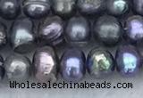 FWP31 14.5 inches 4mm - 4.7mm potato black freshwater pearl strands