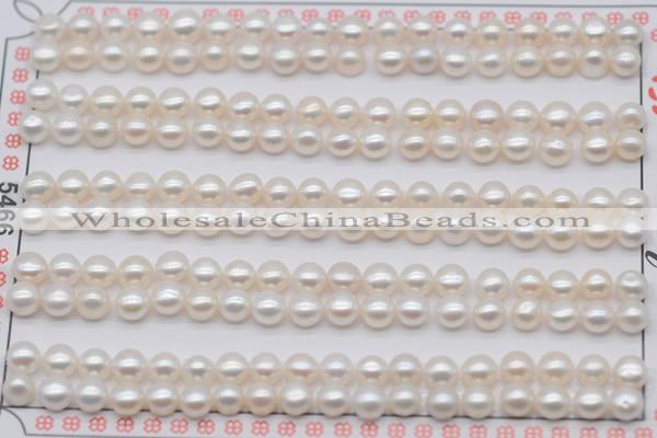 FWP453 half-drilled 4.5-5mm bread freshwater pearl beads