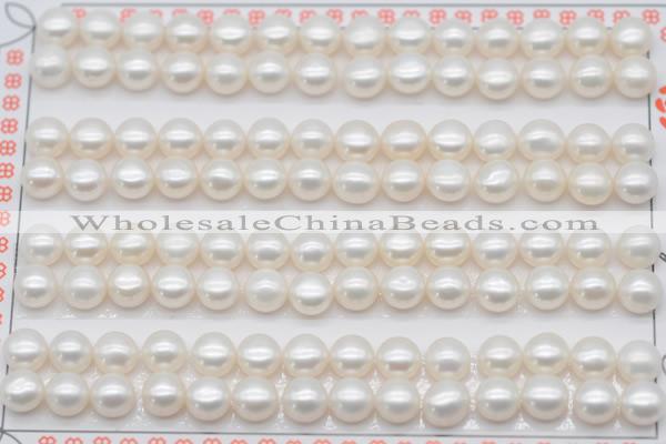 FWP456 half-drilled 6-6.5mm bread freshwater pearl beads