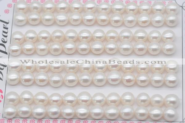 FWP458 half-drilled 7-7.5mm bread freshwater pearl beads