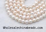 FWP482 14 inches 7mm - 8mm potato white freshwater pearl strands