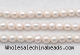 FWP488 14.5 inches 10mm - 11mm potato white freshwater pearl strands