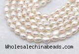 FWP494 14 inches 7mm - 8mm baroque white freshwater pearl strands