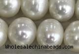 FWP90 15 inches 8mm - 9mm potato white freshwater pearl strands