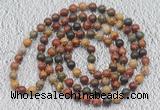 GMN112 Hand-knotted 6mm picasso jasper 108 beads mala necklaces