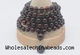 GMN1161 Hand-knotted 8mm, 10mm brecciated jasper 108 beads mala necklaces with charm