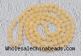 GMN117 Hand-knotted 6mm honey jade 108 beads mala necklaces