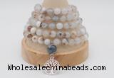 GMN1188 Hand-knotted 8mm, 10mm montana agate 108 beads mala necklaces with charm