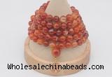 GMN1197 Hand-knotted 8mm, 10mm red banded agate 108 beads mala necklaces with charm