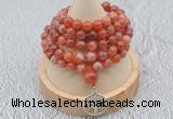 GMN1212 Hand-knotted 8mm, 10mm fire agate 108 beads mala necklaces with charm